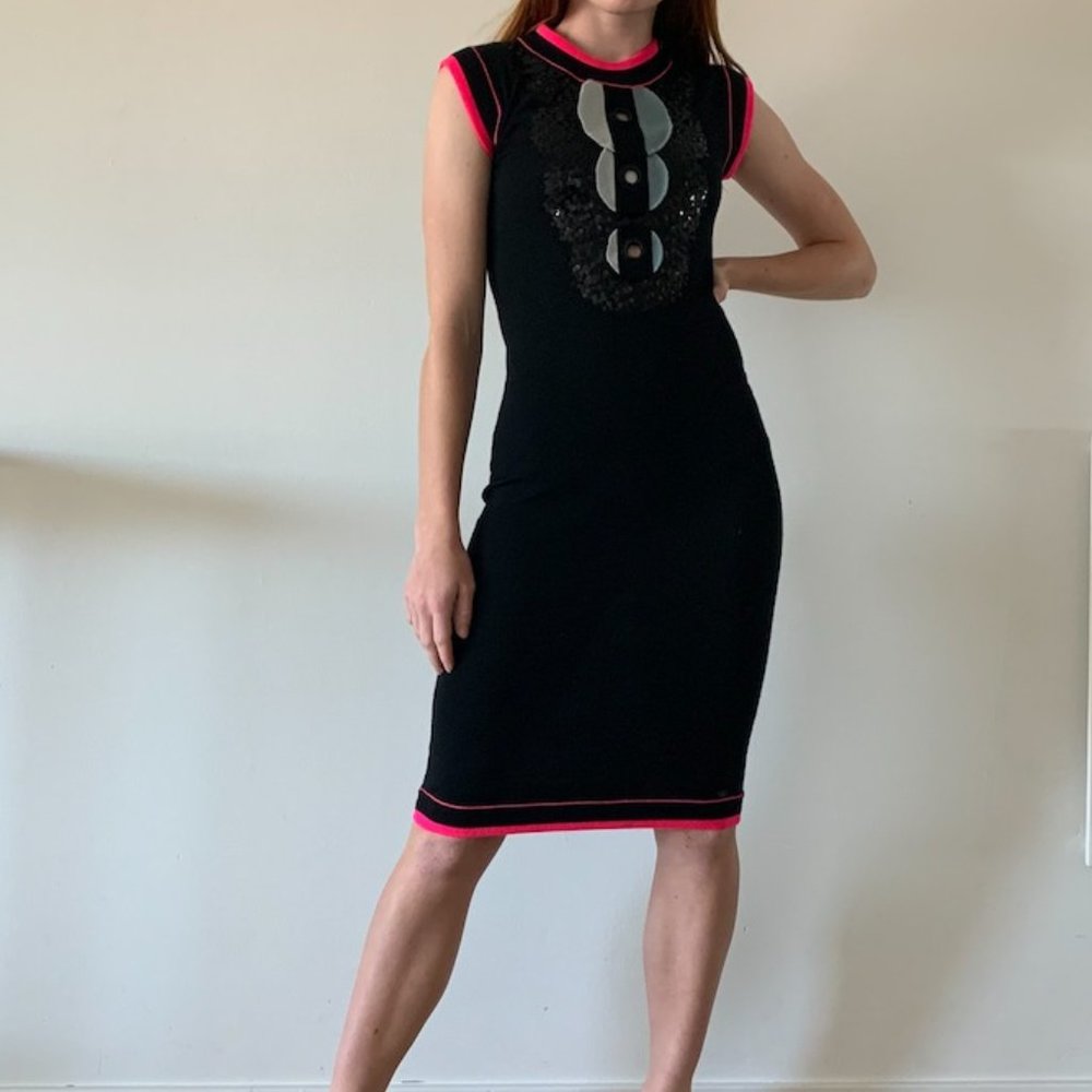 Chanel Mid Length Cashmere Bodycon Dress